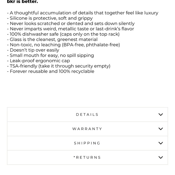 bkr 16oz Spiked Water Bottle - Picture 5 of 5